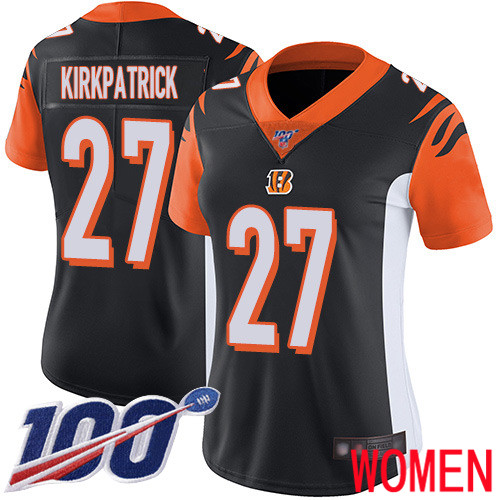 Cincinnati Bengals Limited Black Women Dre Kirkpatrick Home Jersey NFL Footballl #27 100th Season Vapor Untouchable